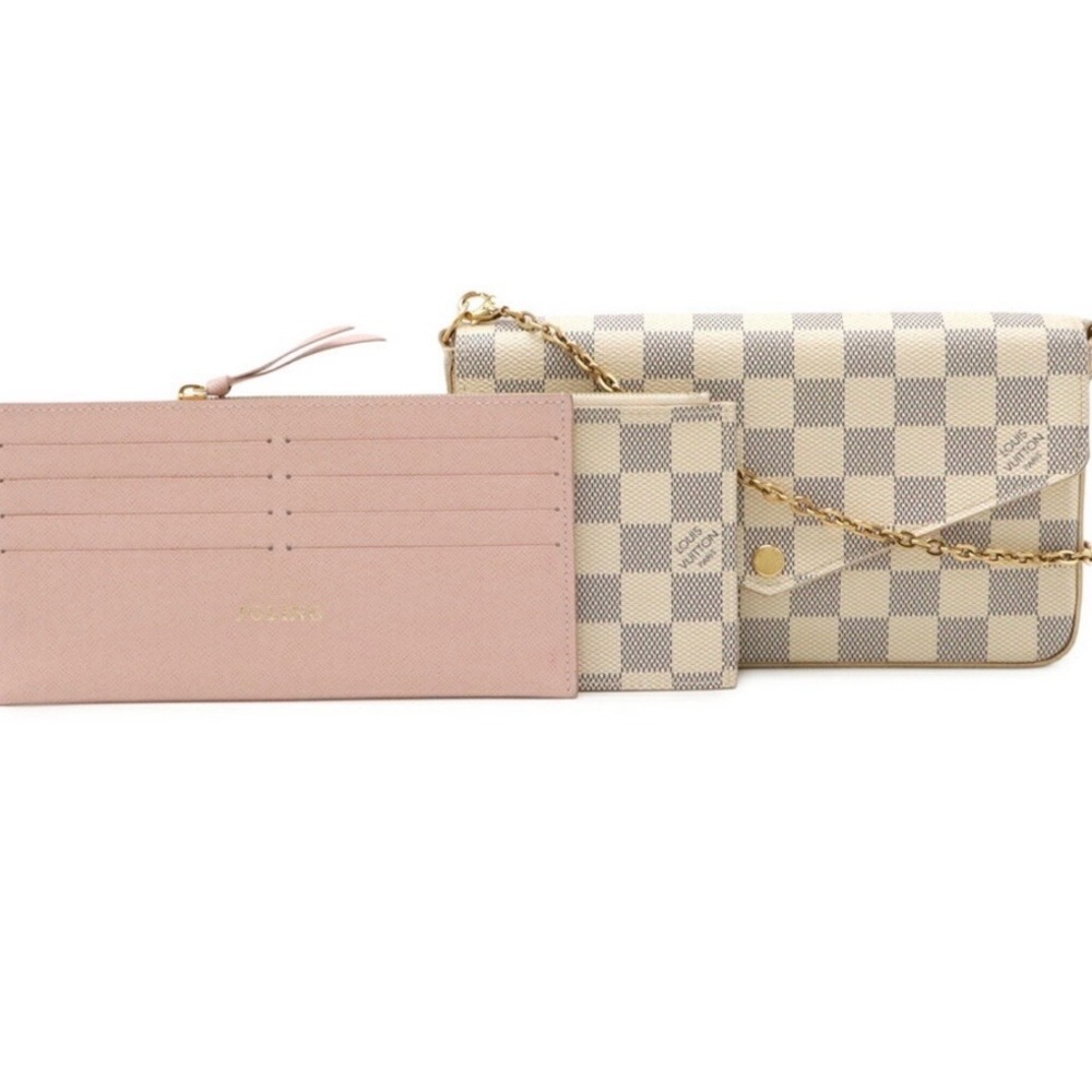 LV FELICIE DAMIER AZUR POCHETTE COMPLETE SET.